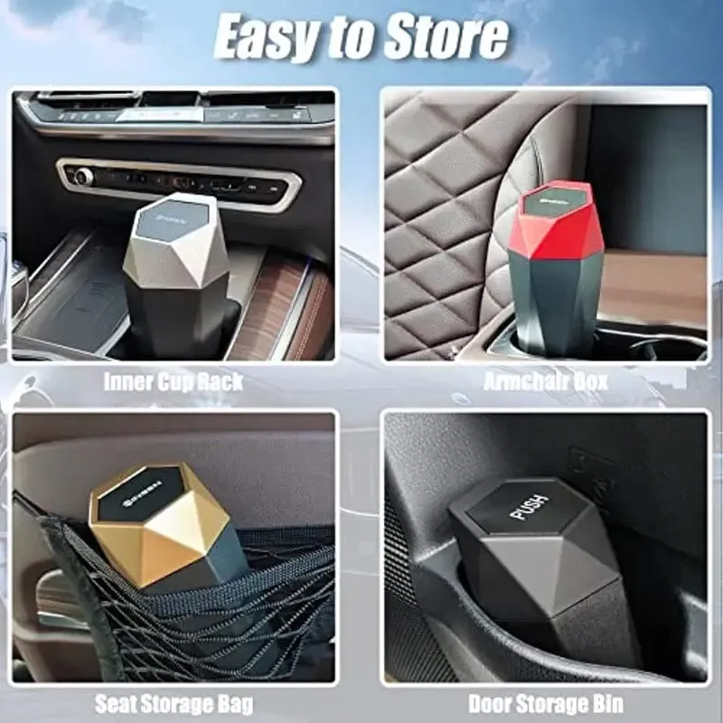 2-Piece: Compact Car Mini Trash Can