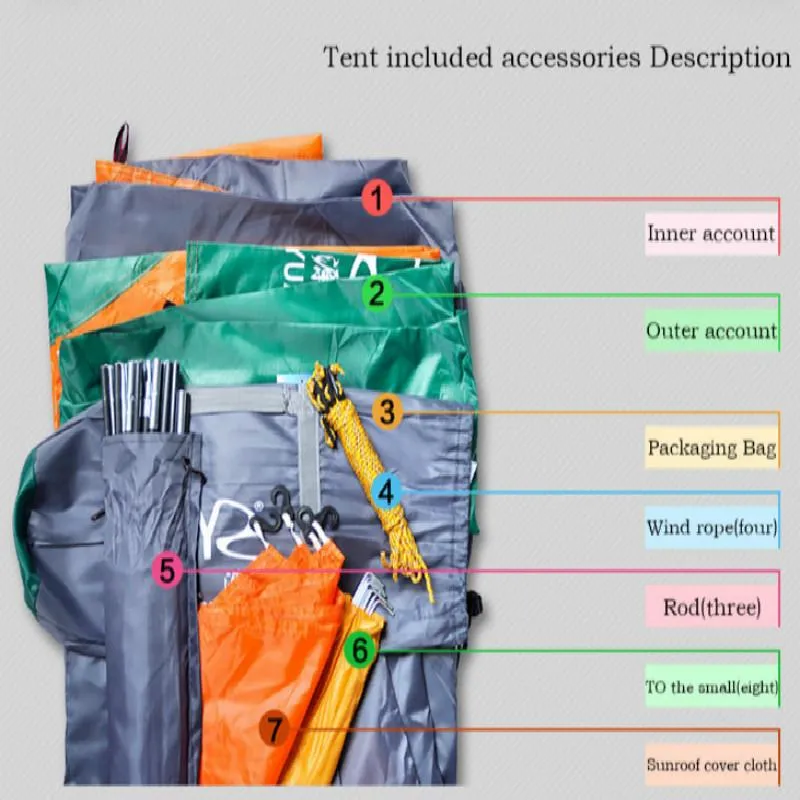 3-4 Person Double Layers Hiking Tent