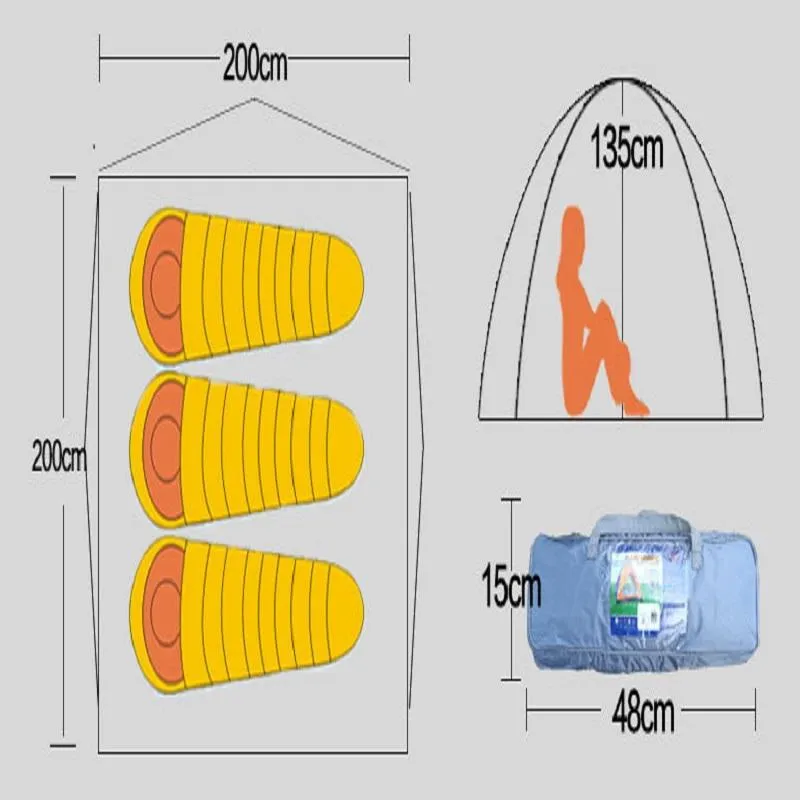 3-4 Person Double Layers Hiking Tent