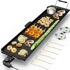 35" Electric Teppanyaki Table Top Grill Griddle BBQ Barbecue Nonstick