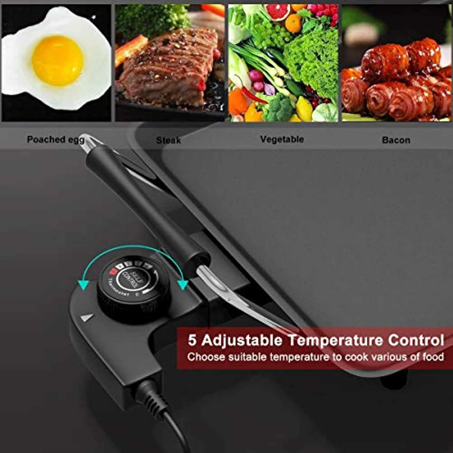 35" Electric Teppanyaki Table Top Grill Griddle BBQ Barbecue Nonstick