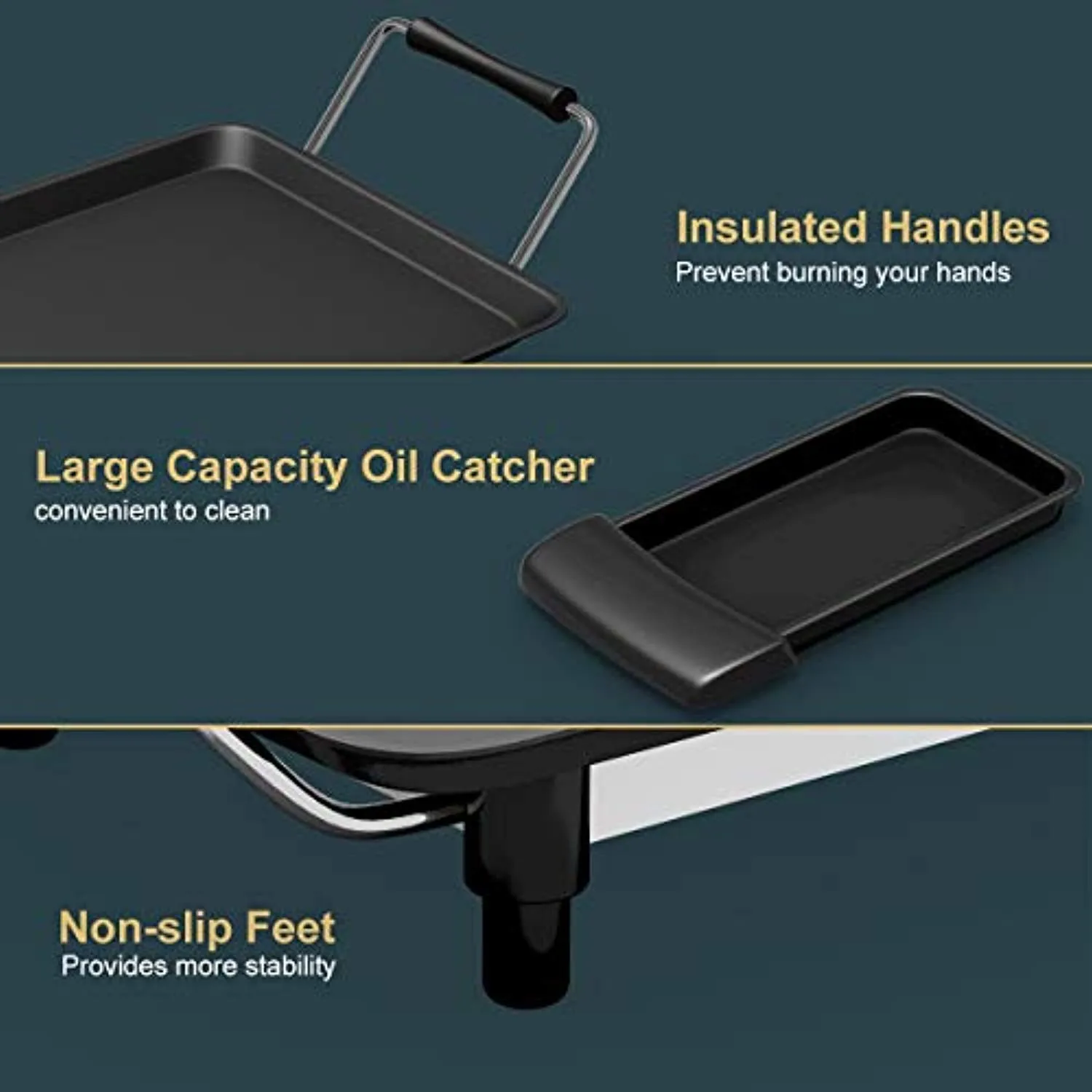 35" Electric Teppanyaki Table Top Grill Griddle BBQ Barbecue Nonstick