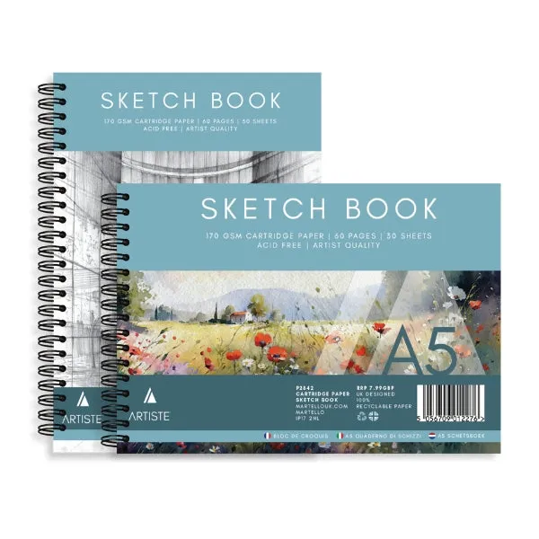 A5 Artist Sketch Book - Assorted Blank Pages Drawing Durable Cover Protection Drawing