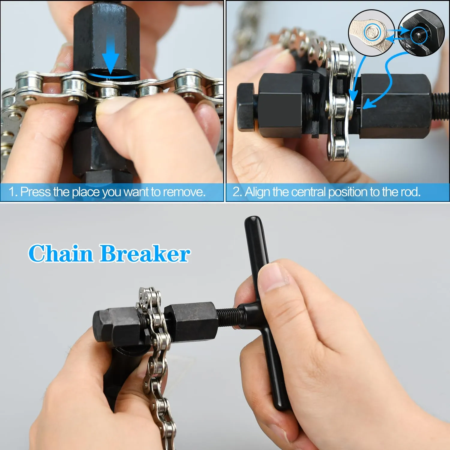 Bike Chain Kit, 10 Speed Multi-Function Bike Mechanic Repair Kit, Chain Breaker and Bike Link Plier with Hook and 6 Pairs Bicycle Buckle, Reusable (10 Speed Bike Chain Kit)
