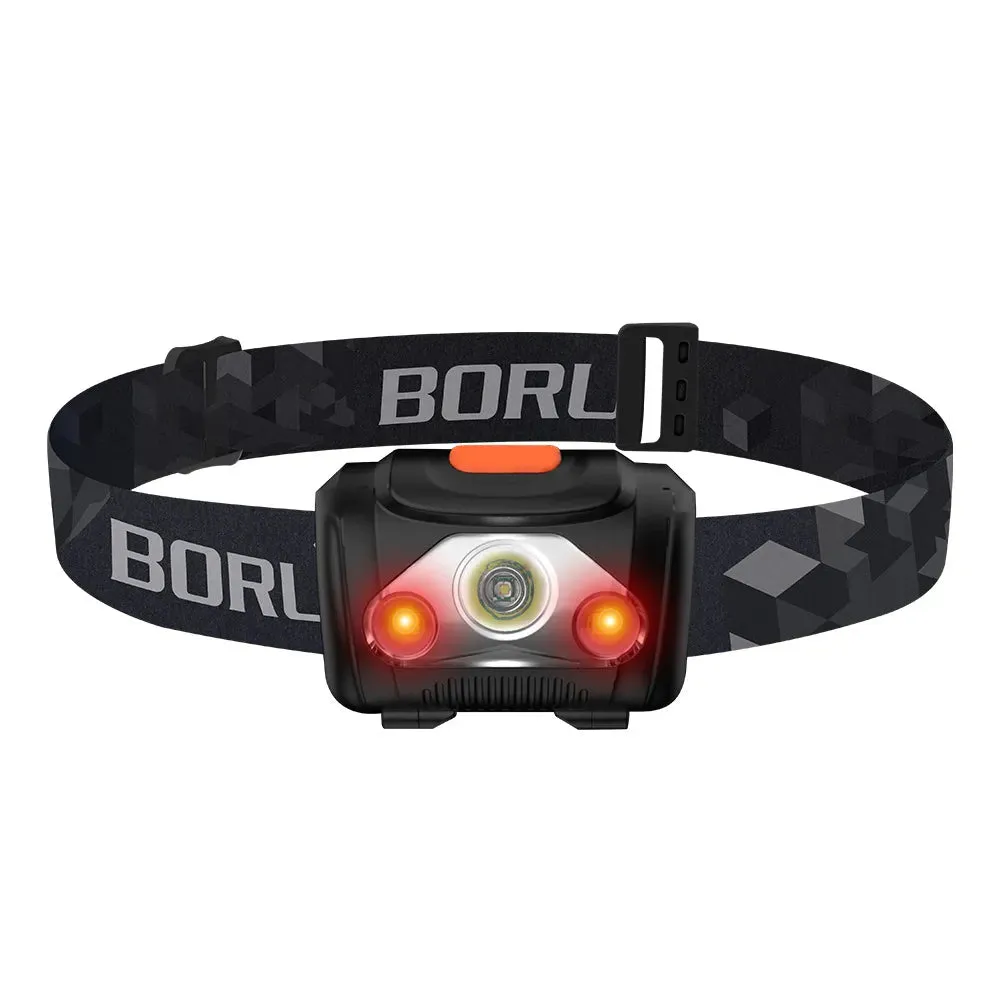 BORUiT XPE 2835 LED Mini Headlamp 4-Mode ABS Headlight IPX4 Waterproof Head Torch by AAA Battery Fshing Hunting Lantern