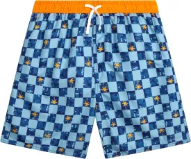 Boys Swim Trunks - Quick Dry Sun Protection Board Shorts with Breathable Mesh Lining and Drawstring Waist (Sizes: 8-18)