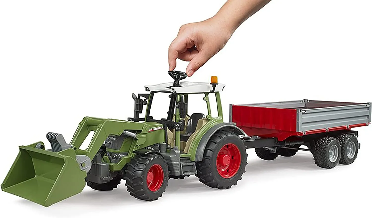 Bruder Fendt Vario 211 with Frontloader and Trailer