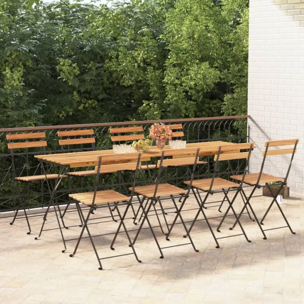 Chair Folding Chair Outdoor Patio Furniture Solid Wood Teak and Steel