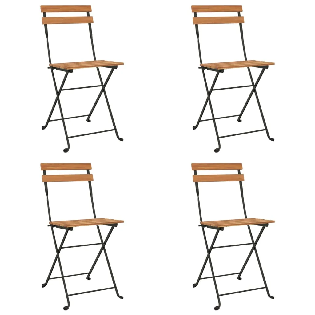 Chair Folding Chair Outdoor Patio Furniture Solid Wood Teak and Steel
