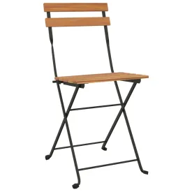 Chair Folding Chair Outdoor Patio Furniture Solid Wood Teak and Steel
