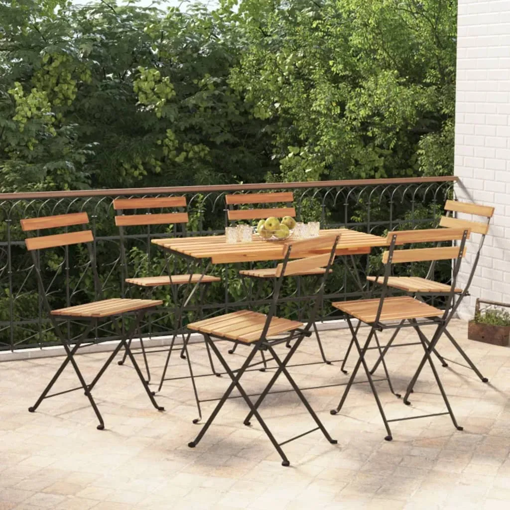 Chair Folding Chair Outdoor Patio Furniture Solid Wood Teak and Steel