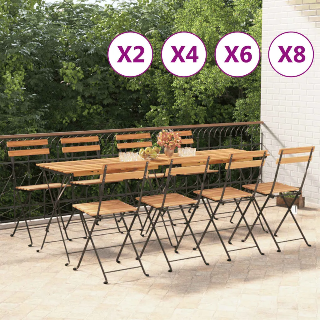 Chair Folding Chair Outdoor Patio Furniture Solid Wood Teak and Steel