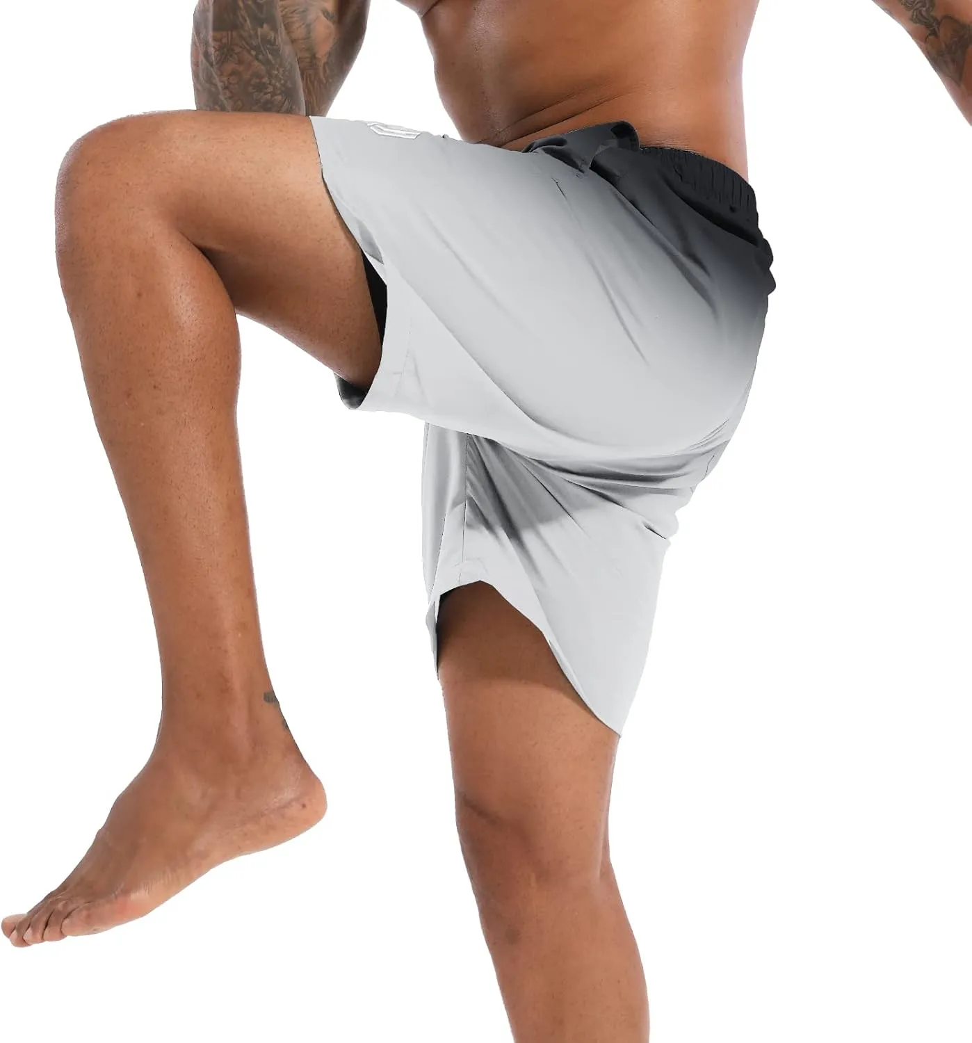 CHEXPEL Men's Swim Trunks Quick Dry Beach Shorts with Pockets and Compression Liner 7 Inch Inseam Bathing Suits