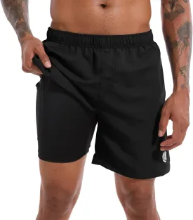 CHEXPEL Men's Swim Trunks Quick Dry Beach Shorts with Pockets and Compression Liner 7 Inch Inseam Bathing Suits