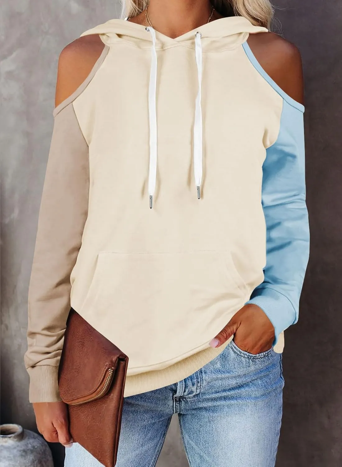 Cutiefox Women's Casual Long Sleeve Drawstring Hoodie Sweatshirts Pullover with Pockets