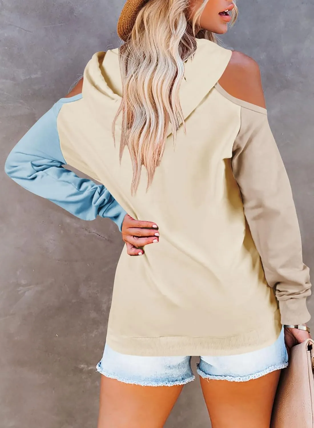 Cutiefox Women's Casual Long Sleeve Drawstring Hoodie Sweatshirts Pullover with Pockets