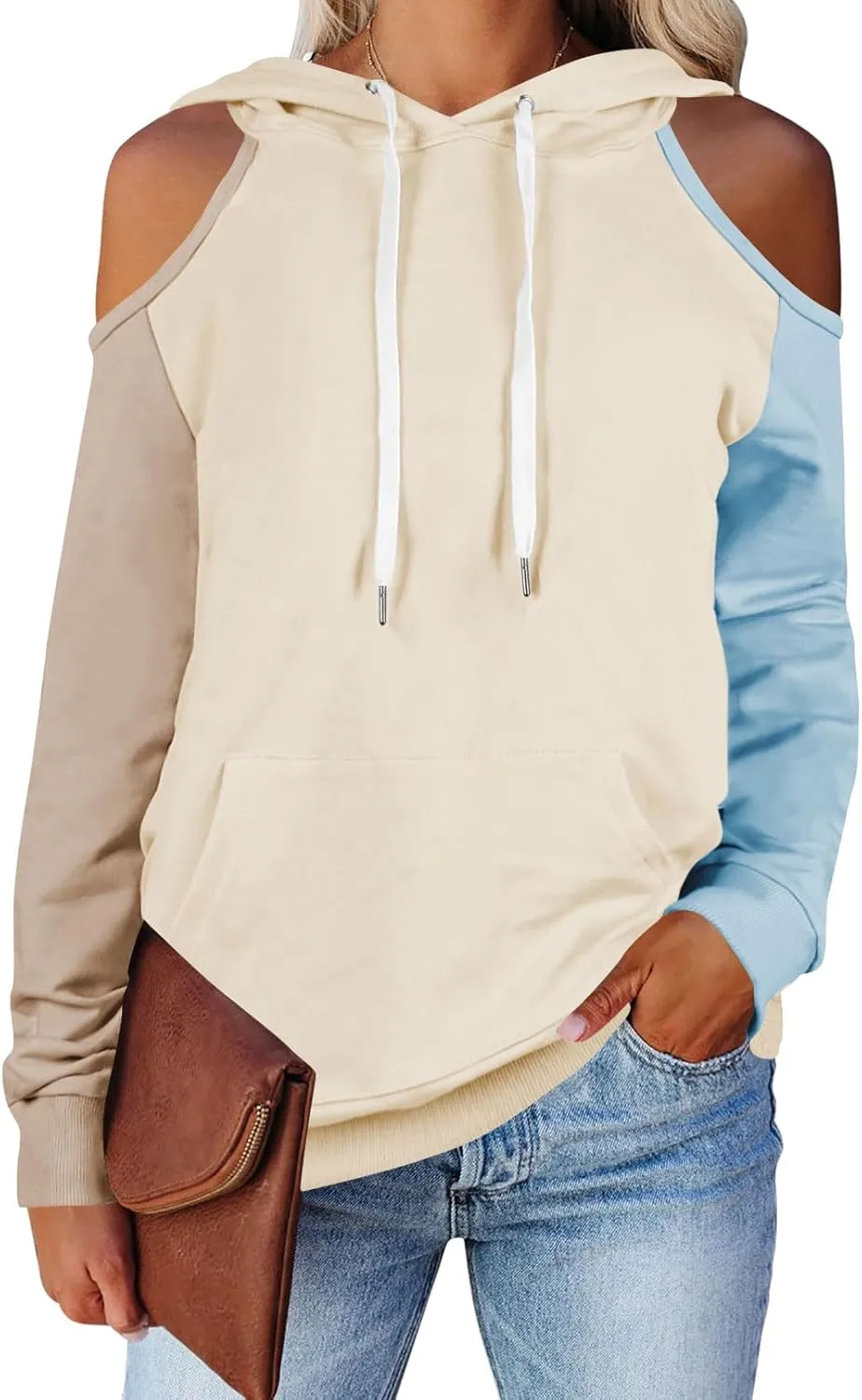 Cutiefox Women's Casual Long Sleeve Drawstring Hoodie Sweatshirts Pullover with Pockets