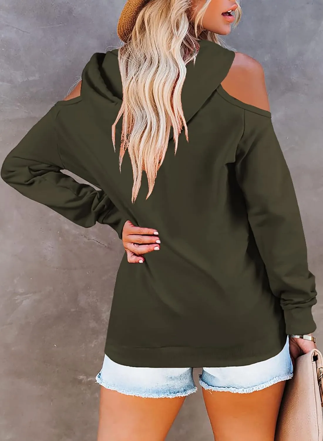 Cutiefox Women's Casual Long Sleeve Drawstring Hoodie Sweatshirts Pullover with Pockets