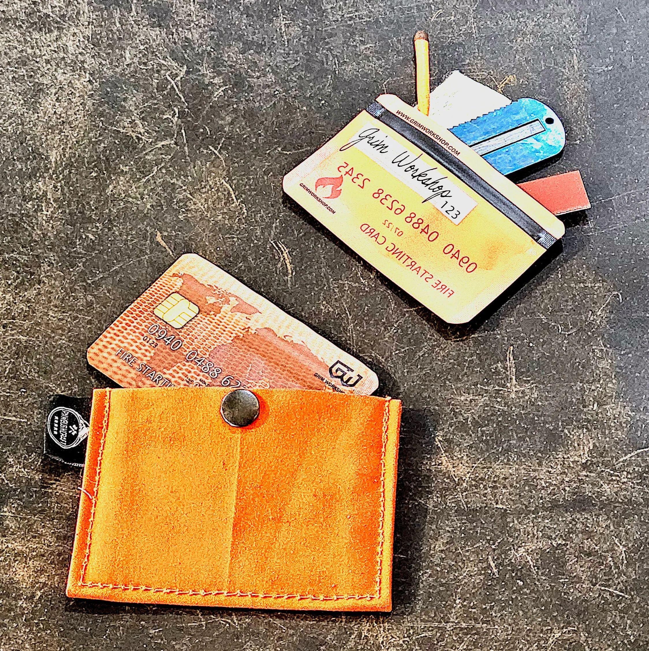 Fire Stash Card: Credit Card Size Waterproof EDC Wallet Zip Pouch