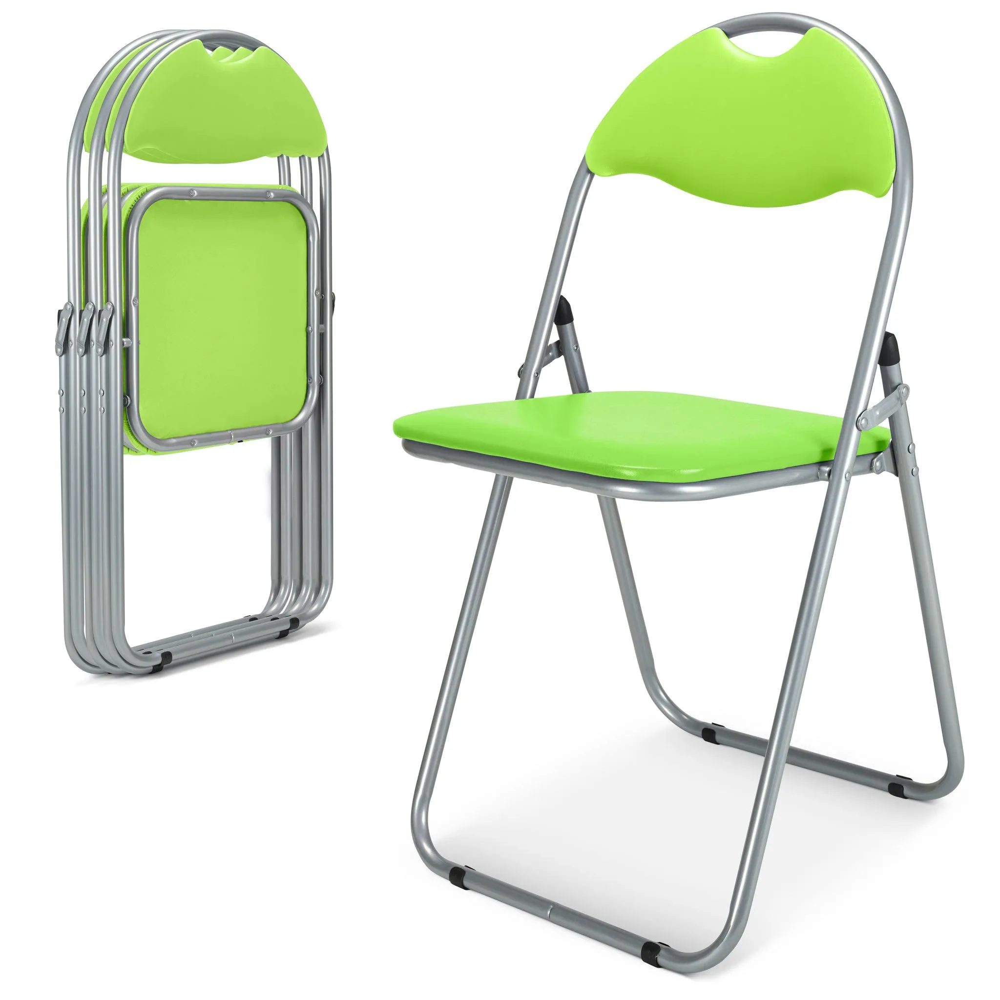Folding Padded Office Dining Desk Chair - Green
