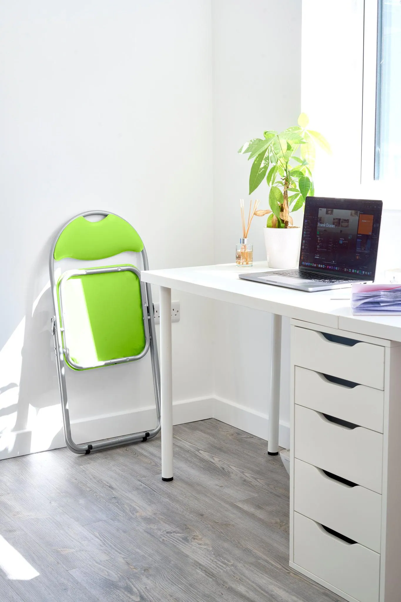 Folding Padded Office Dining Desk Chair - Green