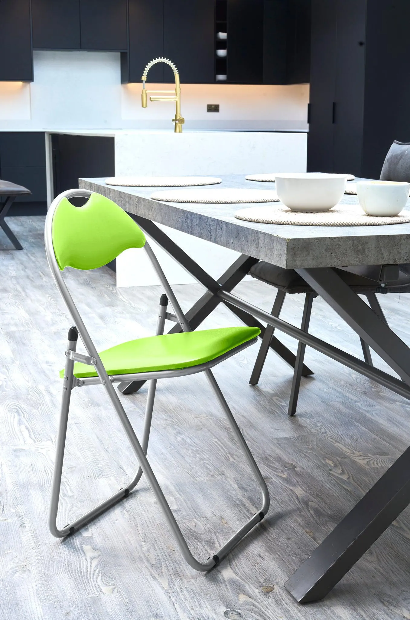 Folding Padded Office Dining Desk Chair - Green