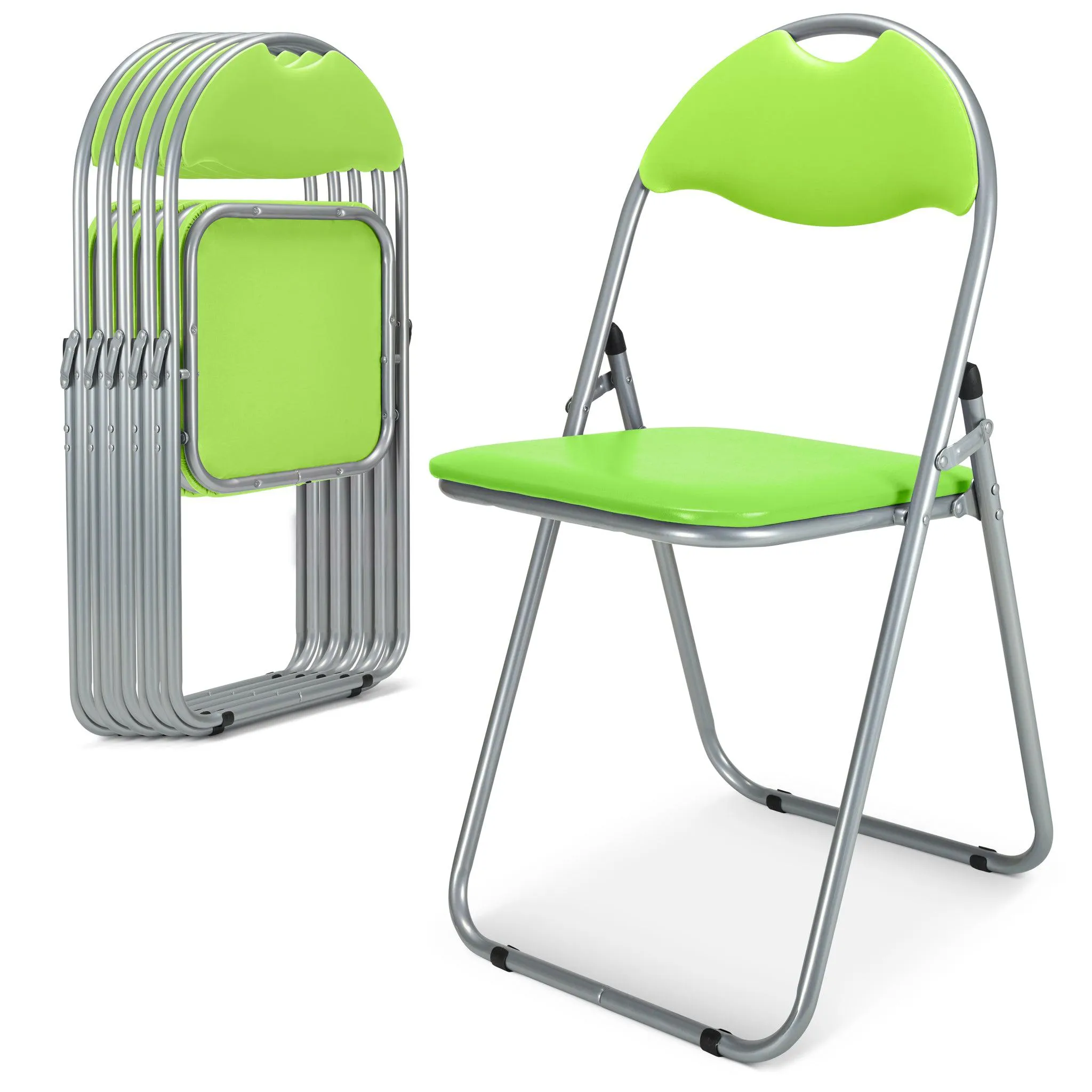 Folding Padded Office Dining Desk Chair - Green
