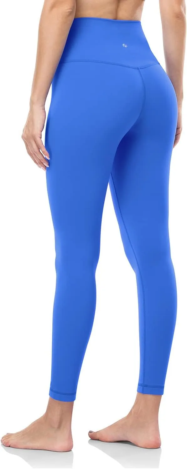 HeyNuts Essential/Pure&Plain 7/8 Leggings, High Waisted Compression Soft Pants Workout Athletic Yoga Pants 25"