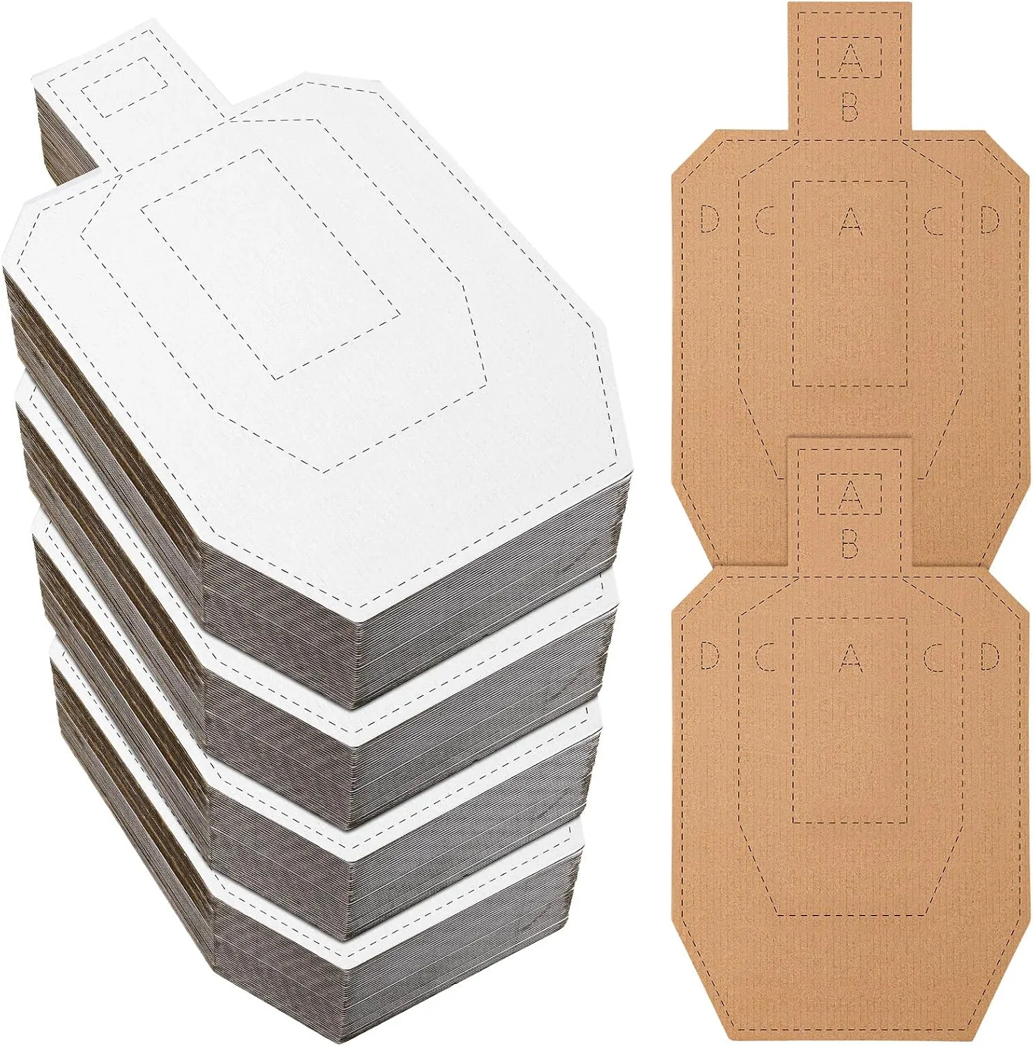 Hungdao IPSC Shooting Cardboard Targets Competition Silhouette Tactical Cardboard Targets for Practical Shooting Training Range Practice Competitions Self-Defense Training