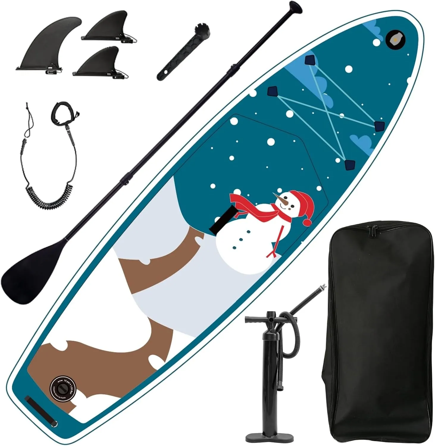 Inflatable Stand Up Paddle Board 9.9'x33 with Premium SUP Accessories & Backpack, Wide Stance, Bottom Fin for Paddling, Paddle, Leash, Surf Control, Non-Slip Deck for Youth & Adult