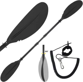Kayak Paddle for Adults,70 to 95in Paddle Board Paddles Telescopic Frosted Pipe Shaft Kayaking Boating Canoeing with 1 Free Paddle Leash Double Oar Float Paddle Sturdy Durable