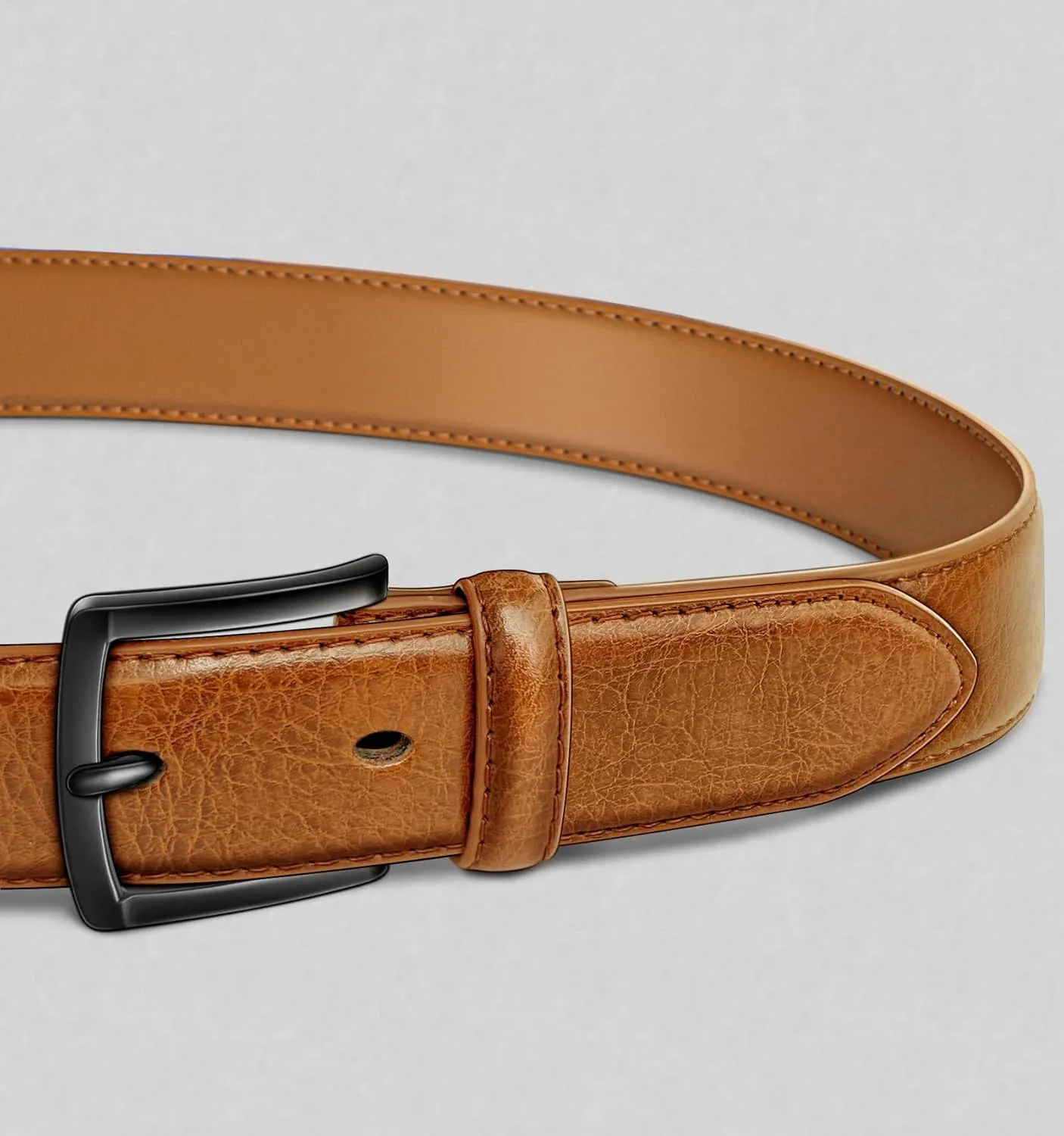 KEMISANT Men Belt 2Pack  Genuine Leather Belt for Men Dress Casual Golf Jeans 1 3/8"
