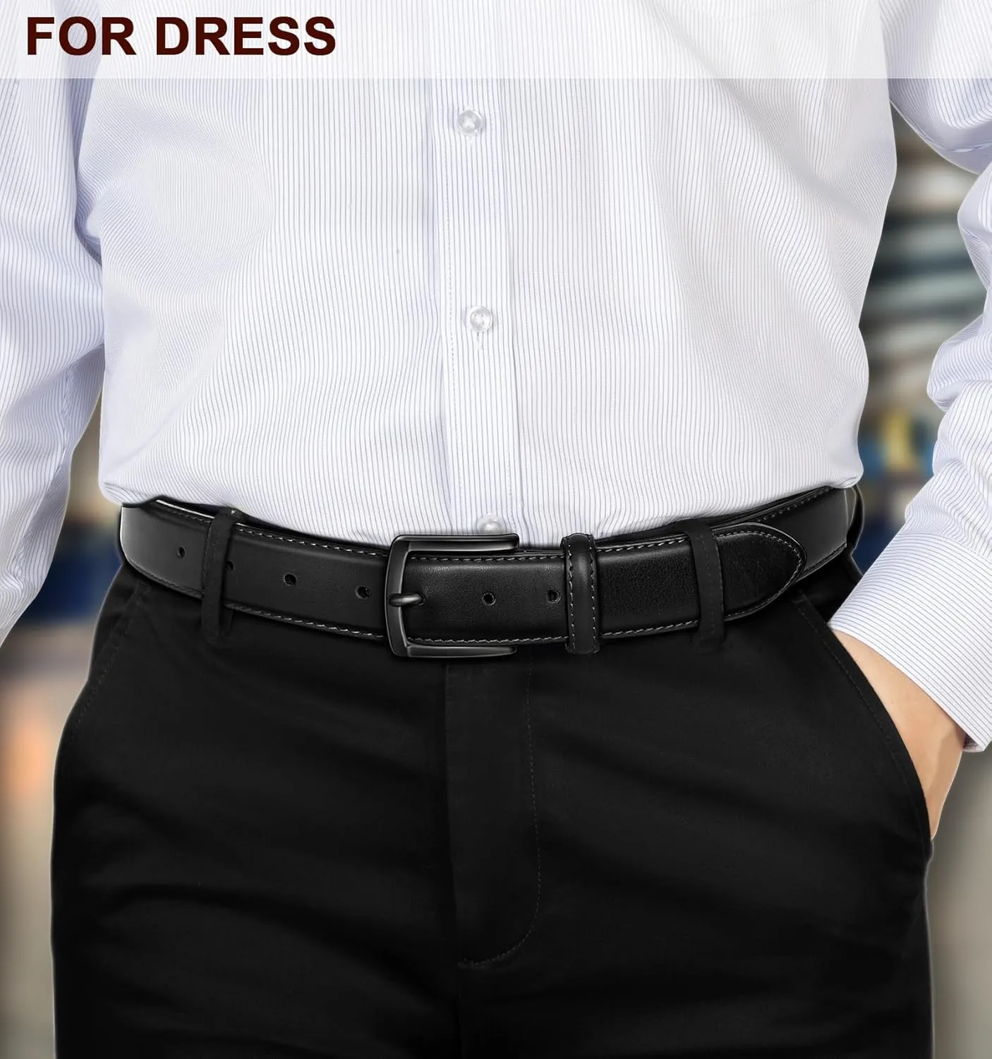 KEMISANT Men Belt 2Pack  Genuine Leather Belt for Men Dress Casual Golf Jeans 1 3/8"
