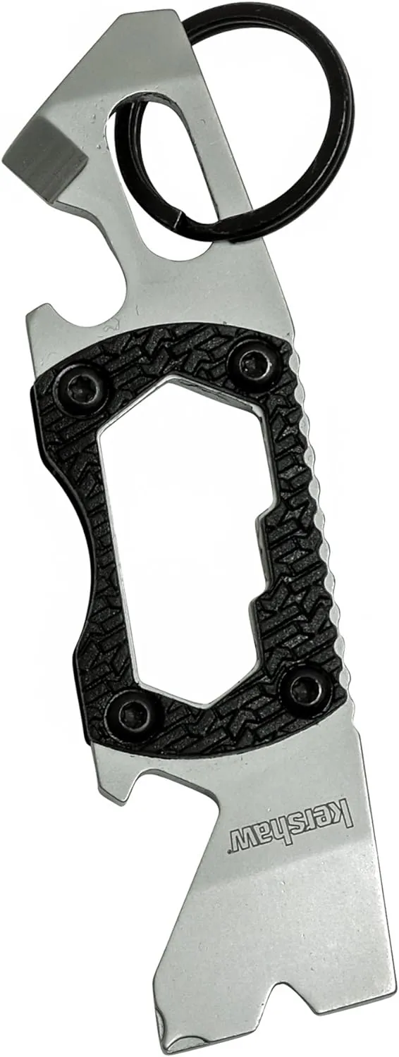 Kershaw PT-2 Compact Keychain Pry Tool (8810X); Features Bottle Opener, Two Screwdriver Tips, Pry Bar, Wire Scraper, Three Hex Drives; Made of 8Cr13MoV Stainless Steel; 0.8 OZ, 3.75 in Length, Small