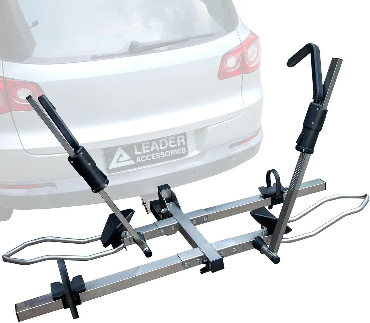 Leader Accessories Hitch Bike Rack, Carry 2 Bikes up to 75 lbs Each for Standard, Fat Tire and Electric Bicycles - Foldable Ebike Rack for Car, Truck, RV and SUV with 2-inch Receiver - Stainless Steel