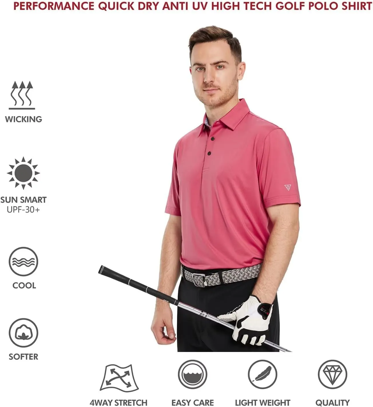 Mens Polo Shirts Short and Long Sleeve Casual Solid Stylish Dry Fit Performance Designed Collared Golf Polo Shirts for Men