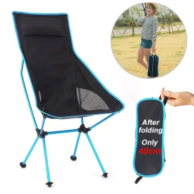Outdoor Camping Chair Oxford Cloth Portable Folding Lengthen Camping Ultralight Chair Seat for Fishing Festival Picnic BBQ Beach