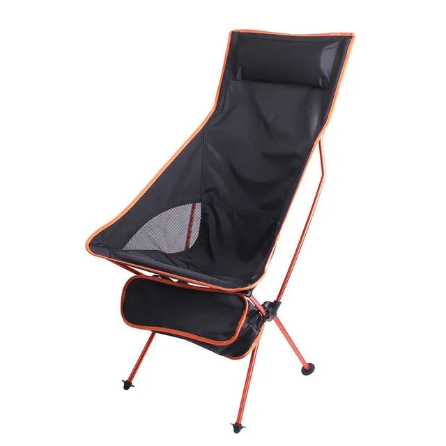 Outdoor Camping Chair Oxford Cloth Portable Folding Lengthen Camping Ultralight Chair Seat for Fishing Festival Picnic BBQ Beach
