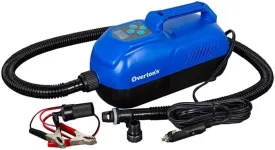 Overton's 12V Electric SUP Pump  Inflates from 1 to 20 PSI, Auto Shut-Off, Includes Pressure Gauge, Hose, 12V Adapter & Alligator Clips, for Inflatable Paddleboards & Docks