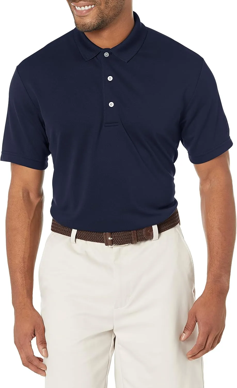 PGA TOUR Men's Airflux Solid Mesh Short Sleeve Golf Polo Shirt (Sizes S-4x)