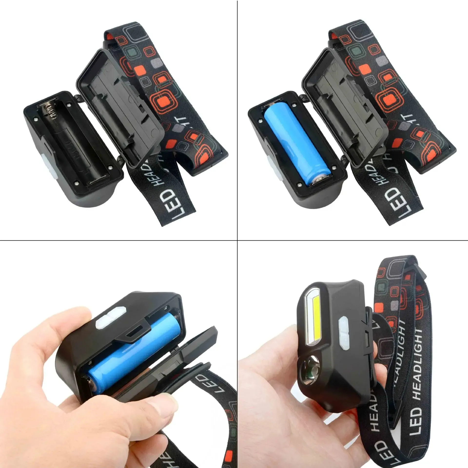 Portable Mini XPE COB LED Headlamp USB Rechargeable Use 18650 Battery Head Lamp Camping Fishing Headlight Flashlight Torch