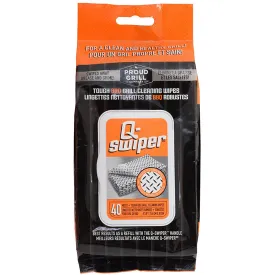 Q-Swiper BBQ Grill Cleaning Wipes 40 Count Pack Easy Grease Cleaning 2400C