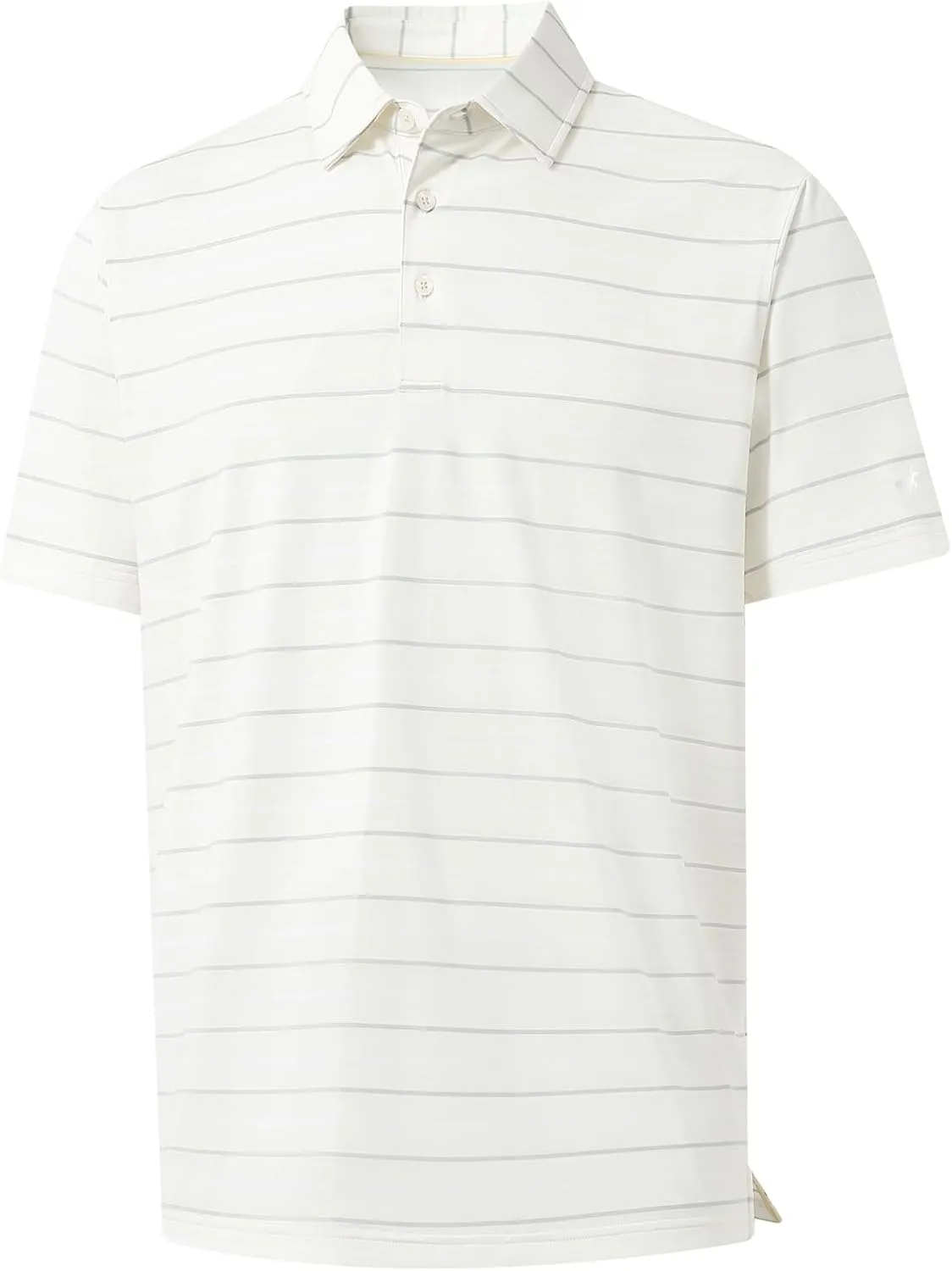 Rouen Mens Golf Shirt Moisture Wicking Dry Fit Performance Stripe Casual Collared Short Sleeve Golf Polo Shirts for Men