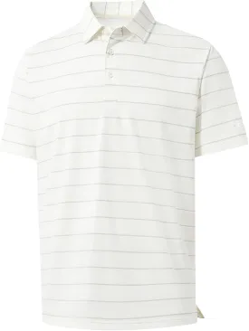 Rouen Mens Golf Shirt Moisture Wicking Dry Fit Performance Stripe Casual Collared Short Sleeve Golf Polo Shirts for Men