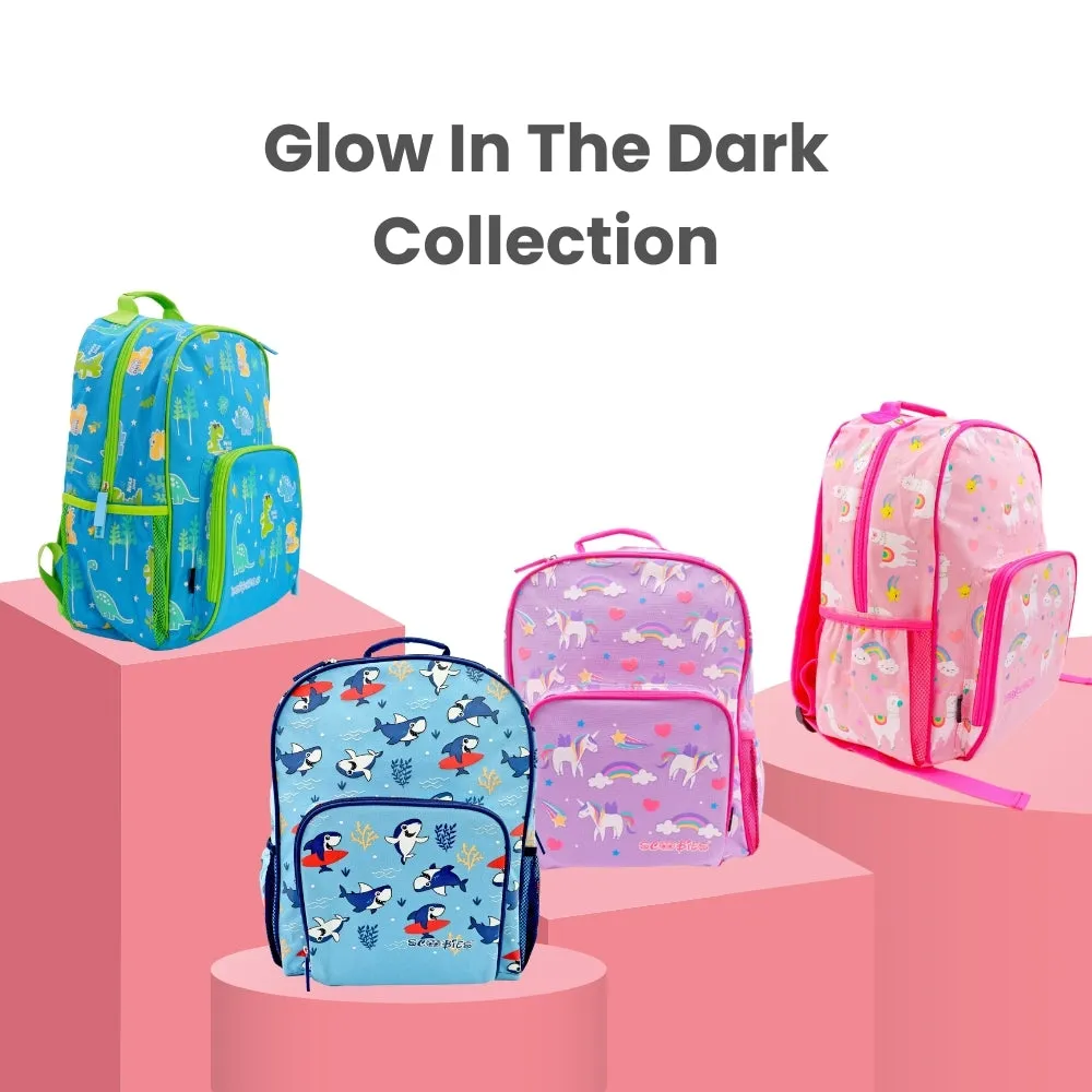 Scoobies Glow-in-the-Dark Dino Backpack | Spacious & Organized | Comfortable & Durable | Water-Resistant | Dual Bottle Holders