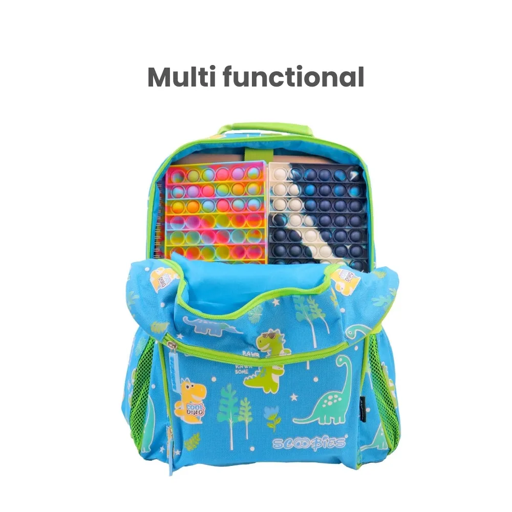 Scoobies Glow-in-the-Dark Dino Backpack | Spacious & Organized | Comfortable & Durable | Water-Resistant | Dual Bottle Holders