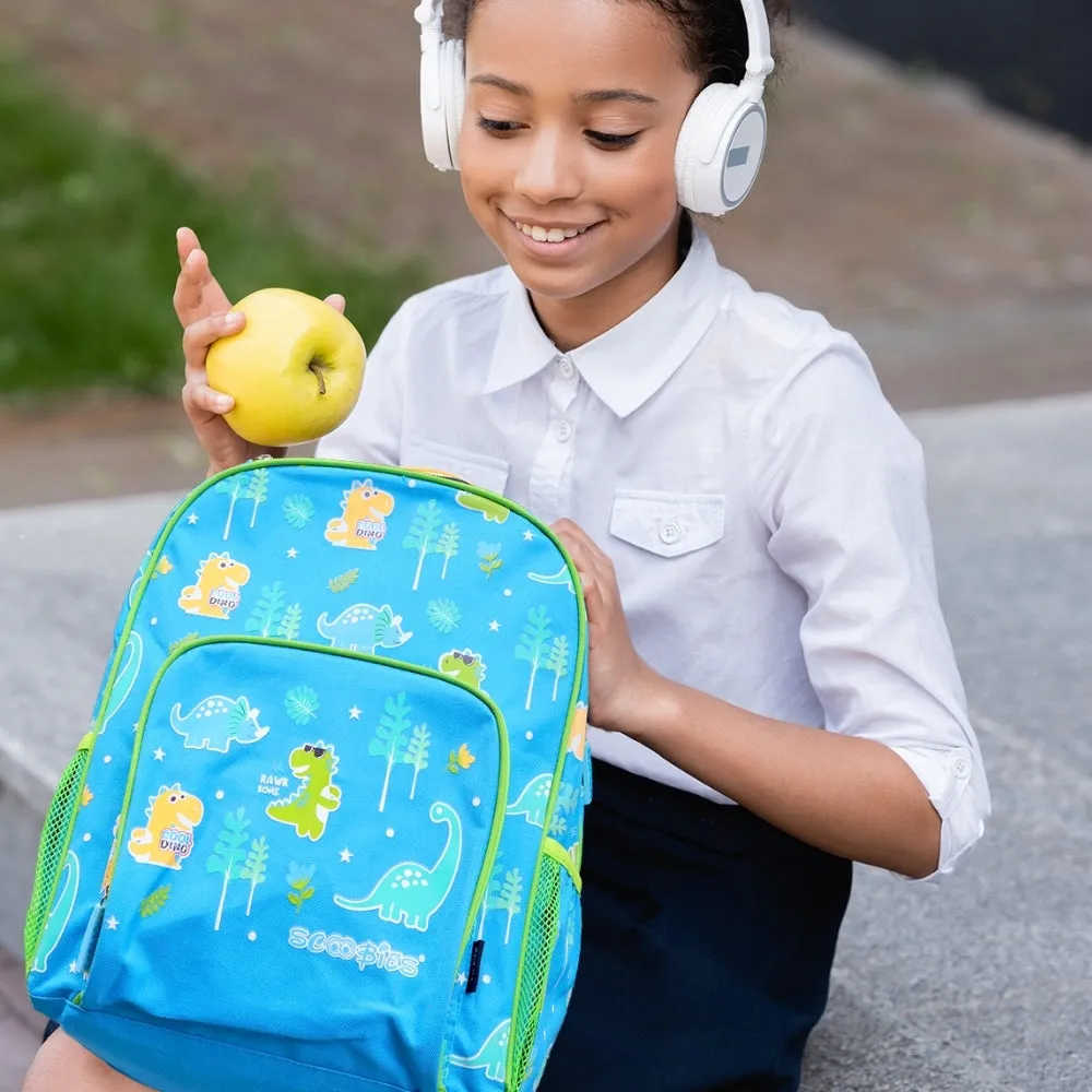 Scoobies Glow-in-the-Dark Dino Backpack | Spacious & Organized | Comfortable & Durable | Water-Resistant | Dual Bottle Holders