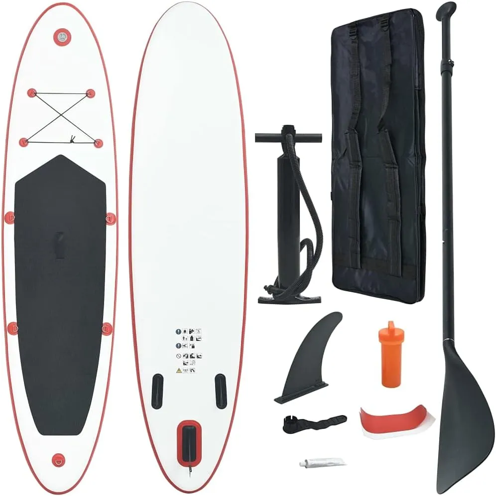 SKM Stand Up Paddle Board Set SUP Surfboard Inflatable Red and White (Weight-22KG)-2201