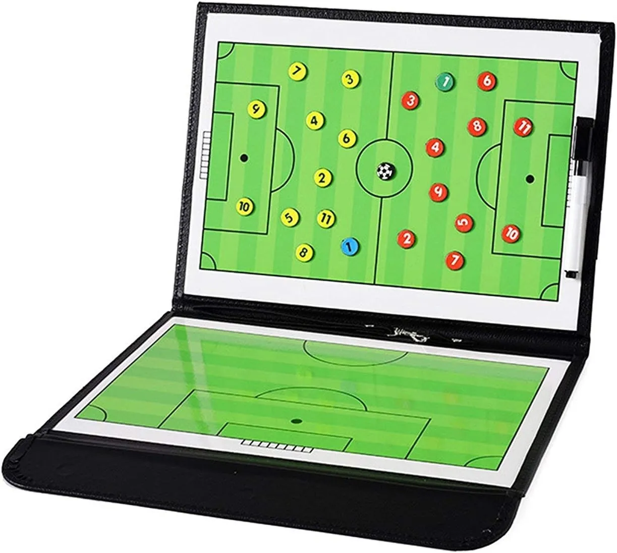 Soccer Coaching Board Soccer Coaches Clipboard Tactical Magnetic Board Kit,Portable Strategy Coaches Board with Dry Erase, Marker Pen and Zipper Bag,Football Coaching Board