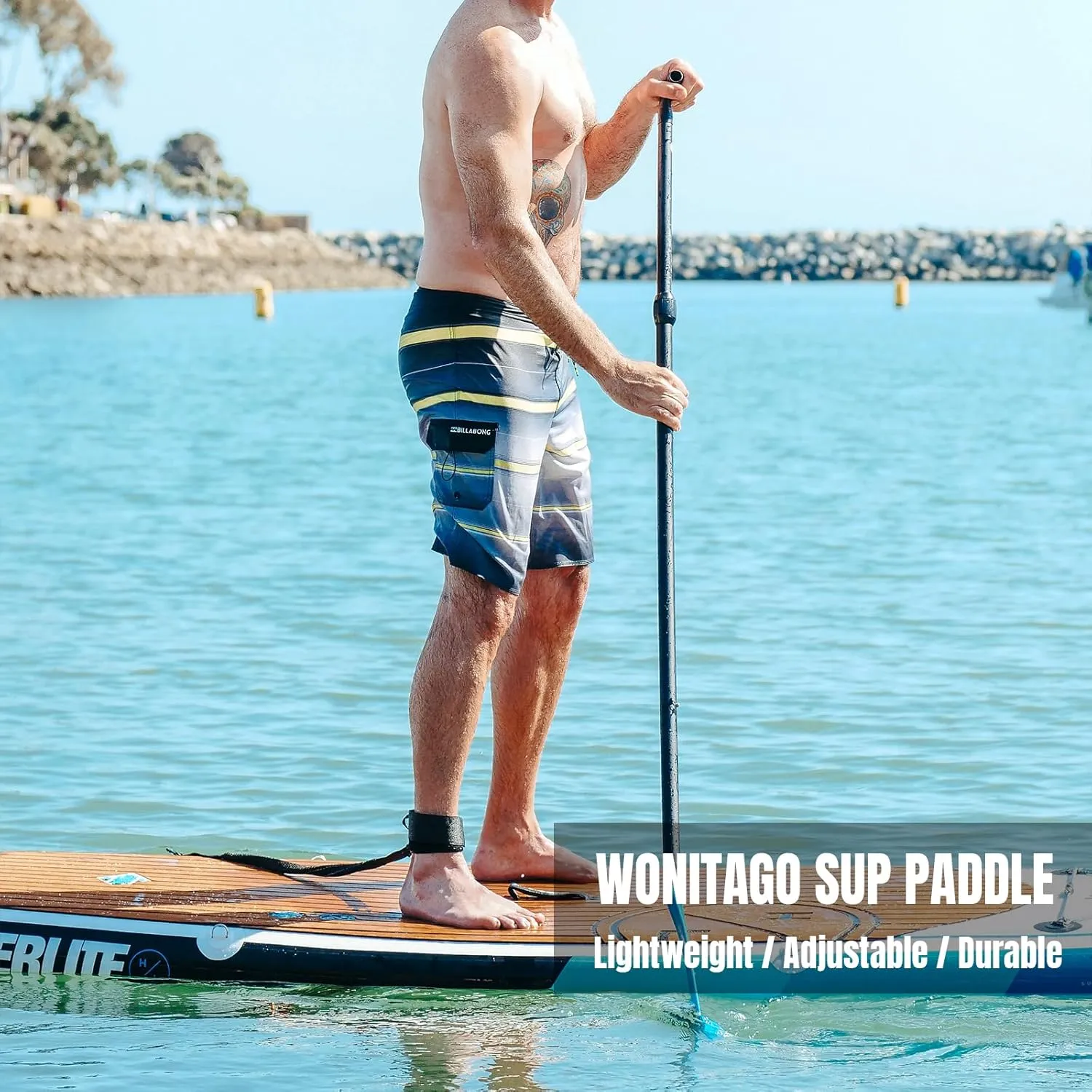 SUP Paddleboard Paddle with Aluminum Shaft and Nylon Blade, Lightweight Stand Up Paddle Board Oars, Adjustable170-210 cm/68-84 inch